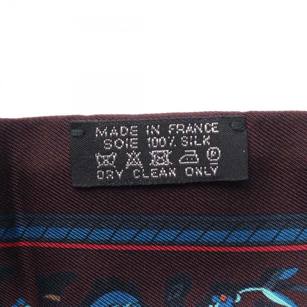 HERMES Authentic Brown Silk Scarf - Picture 5 of 5